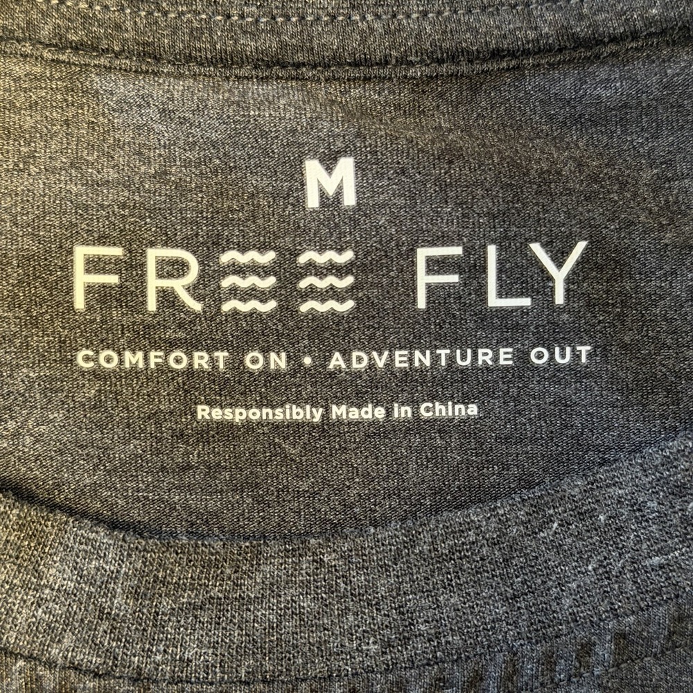 Free Fly Men's Bamboo T-Shirt Medium Black Short Sleeve Stretch Outdoors - Picture 3 of 5